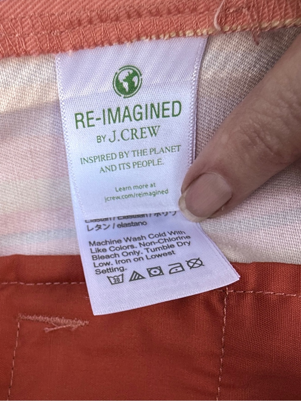 J. Crew Re-Imagined Eco Slim Demi-Boot Chino Pant Multicolor Vertical Stripe 29 - Picture 14 of 14